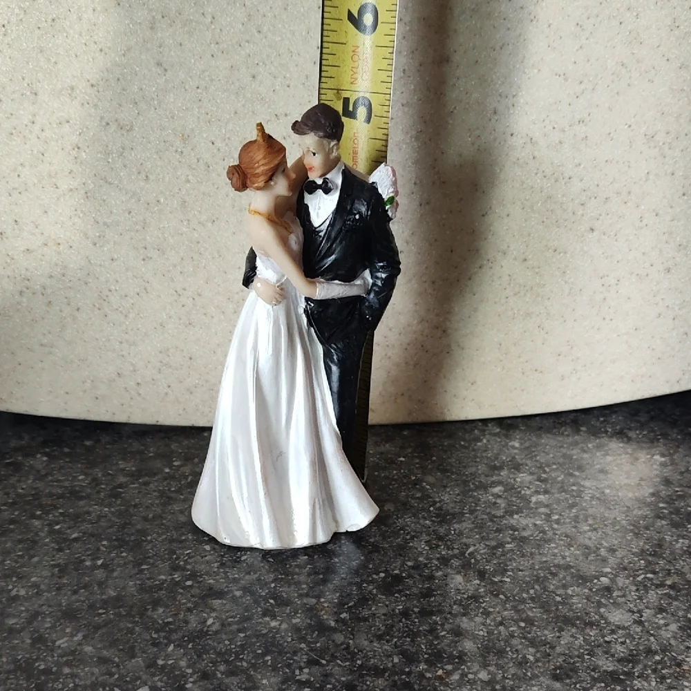 Charming Bride and Groom Cake Topper